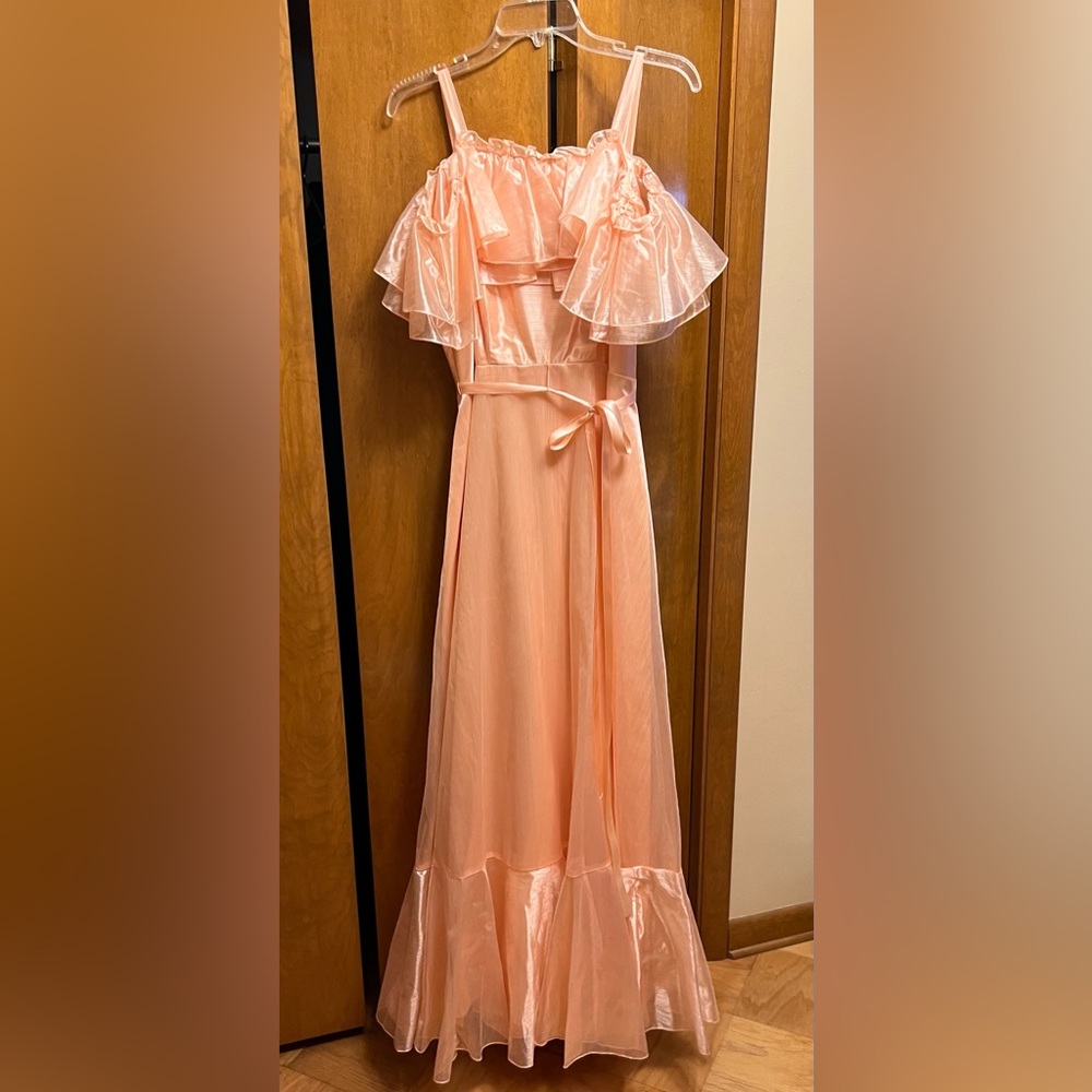 Vintage JC Penny Peachy Pink Prom Bridesmaid Dress